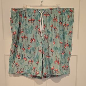 Old Navy Flamingo Print Men's Swim Trunks